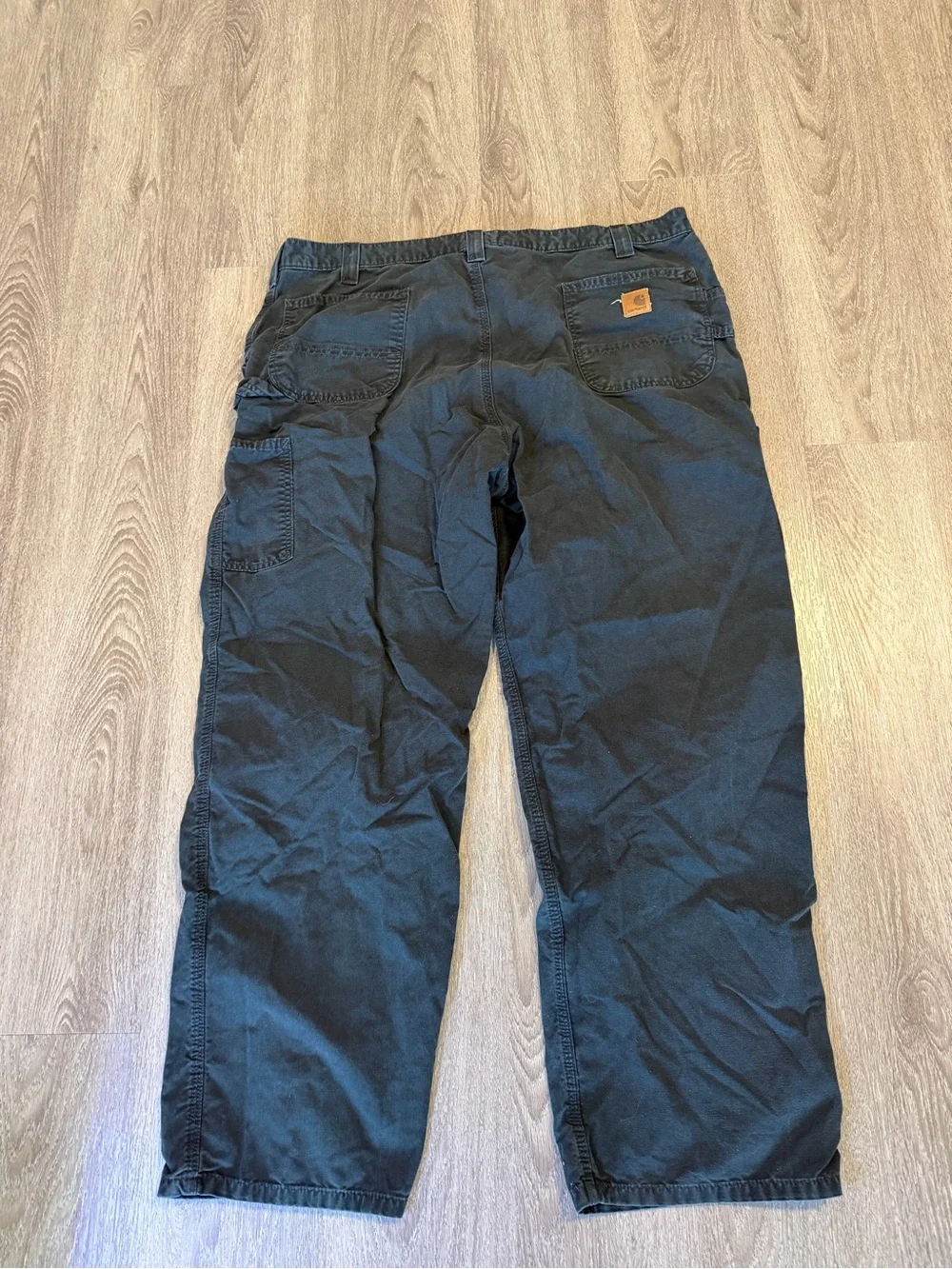 Carhartt B151 Work Pants Black Loose Dungaree Fit Carpenter Utility 44x30 Cotton